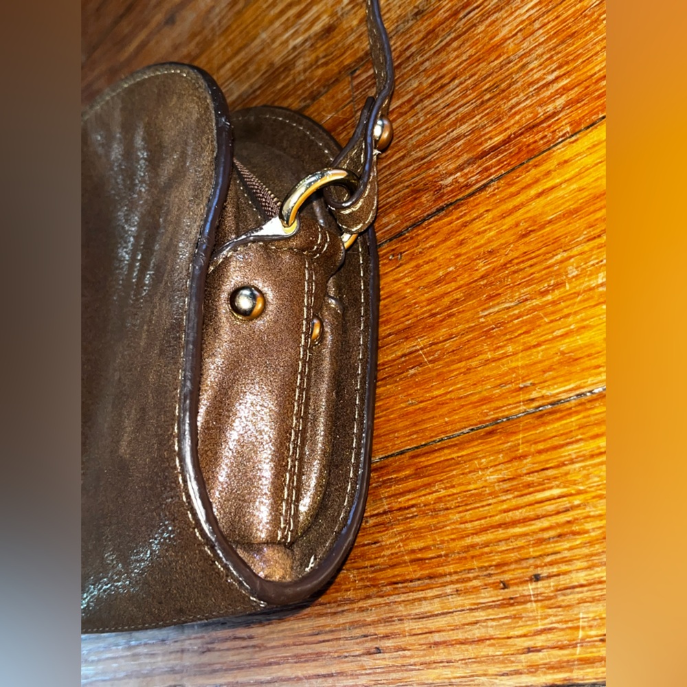 Free People crossbody purse brown metallic sparkly western country boho cowgirl - Picture 10 of 11